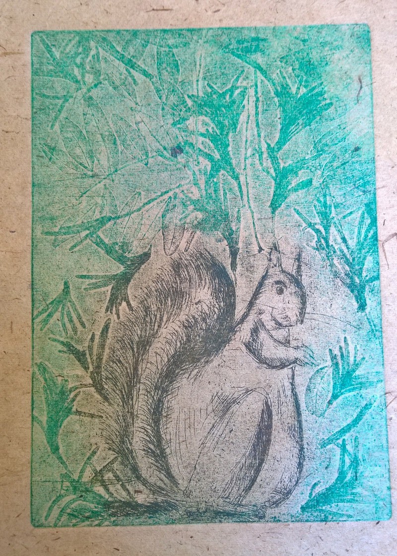 squirrel on lokta paper